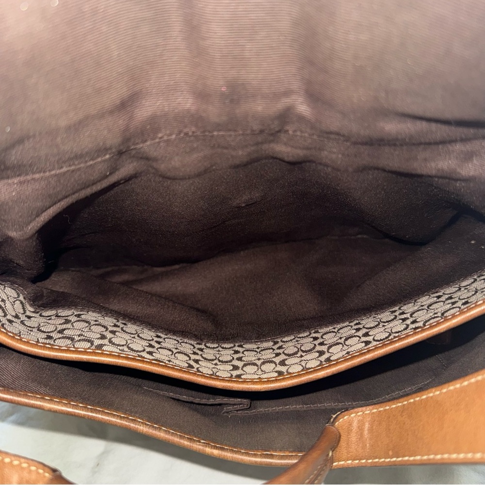 Coach 6808 Vintage Soho Tan Leather and Signature C Canvas Shoulder Tote Bag - Picture 13 of 16